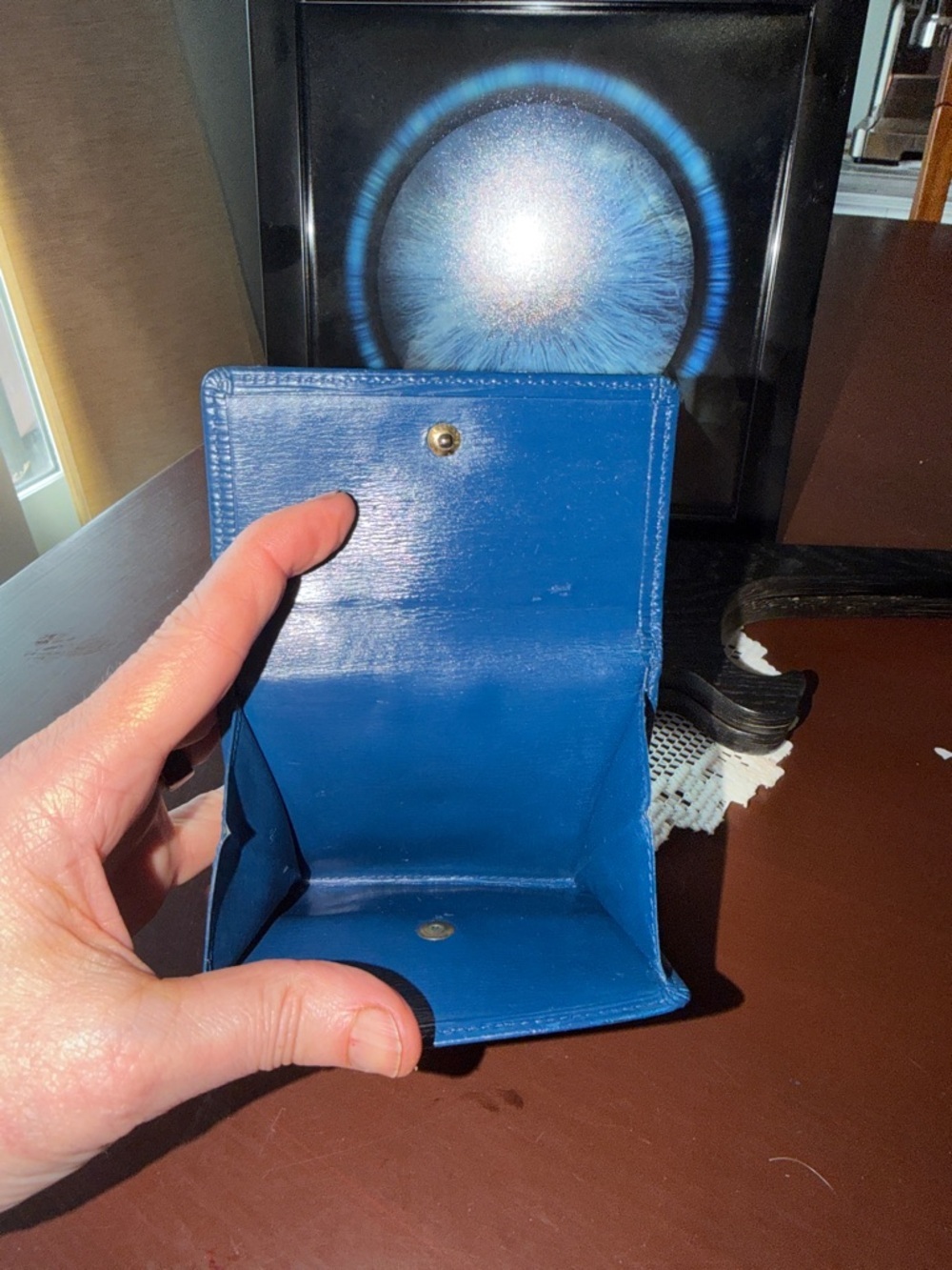 Authentic Louis Vuitton Blue Epi Leather Compact Wallet - Picture 5 of 5